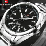 Naviforce stainless steel black wrist watch