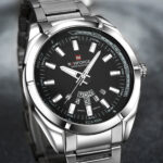 Naviforce stainless steel black wrist watch
